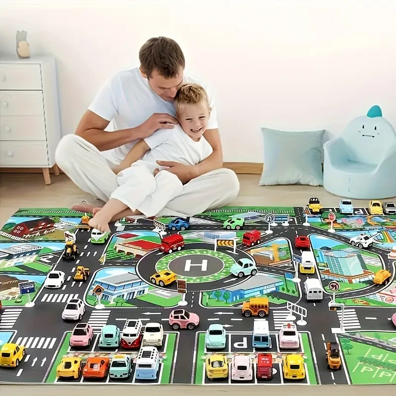 HOTU City Traffic Play Mat Interactive Road Map for Learning & Fun