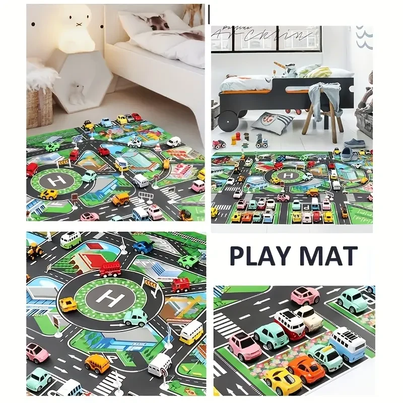 HOTU City Traffic Play Mat Interactive Road Map for Learning & Fun