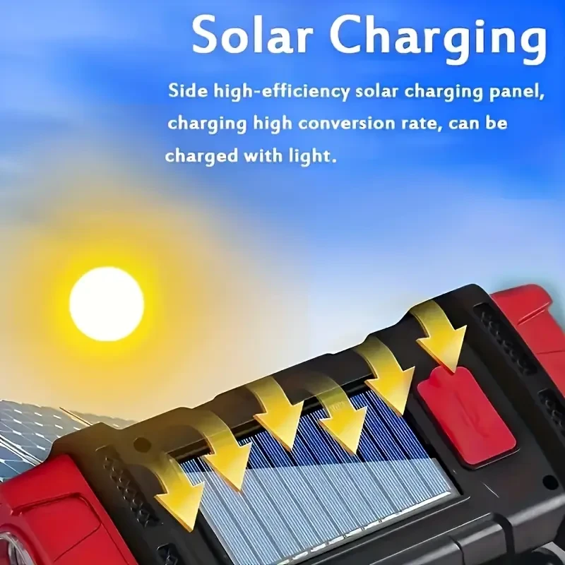 HOTU Solar Portable Light Multi-Functional USB & Solar Powered LED Work Lamp