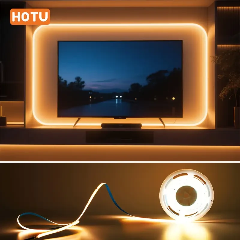 HOTU Thin COB LED Strip Light Flexible, USB-Powered & Dotless Modern Lighting