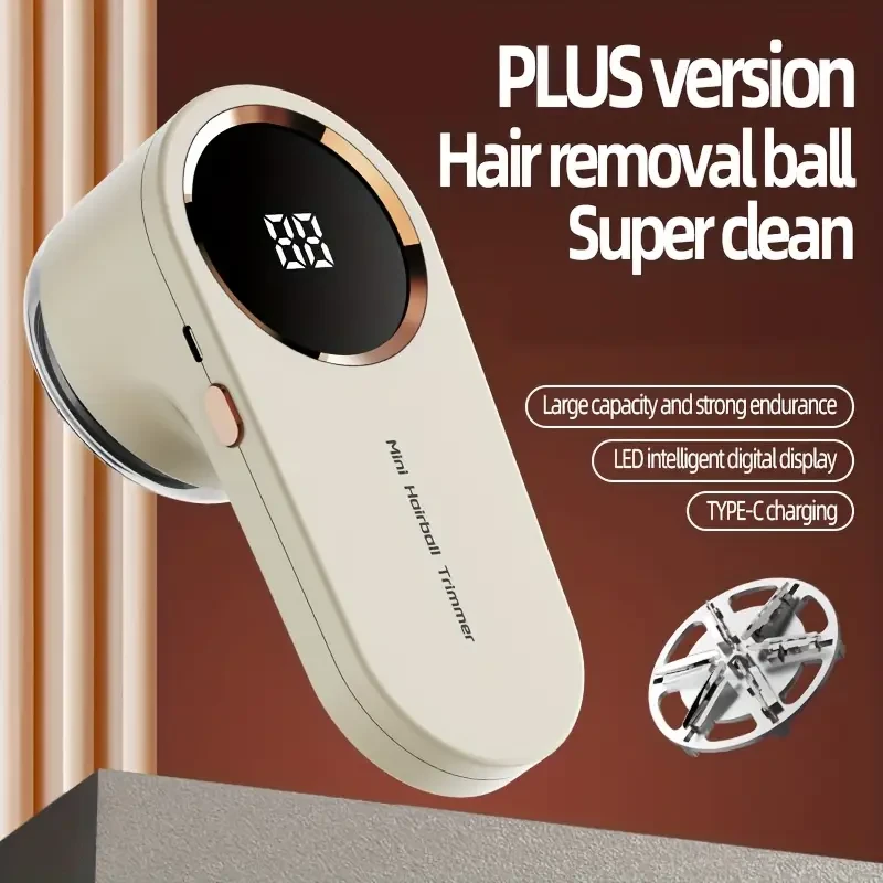 HOTU Fabric Shaver Lint Remover Rechargeable Electric Sweater Defuzzer with LED Display
