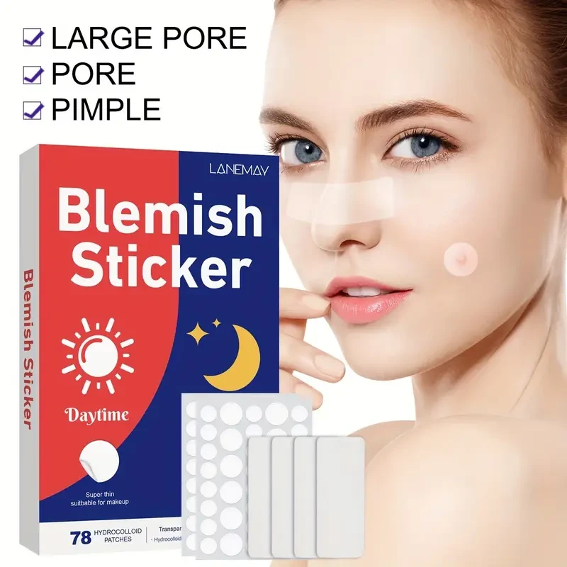 LANEMAY 78pcs Pimple Patch Set Hydrocolloid Day & Night Acne Cover Patches