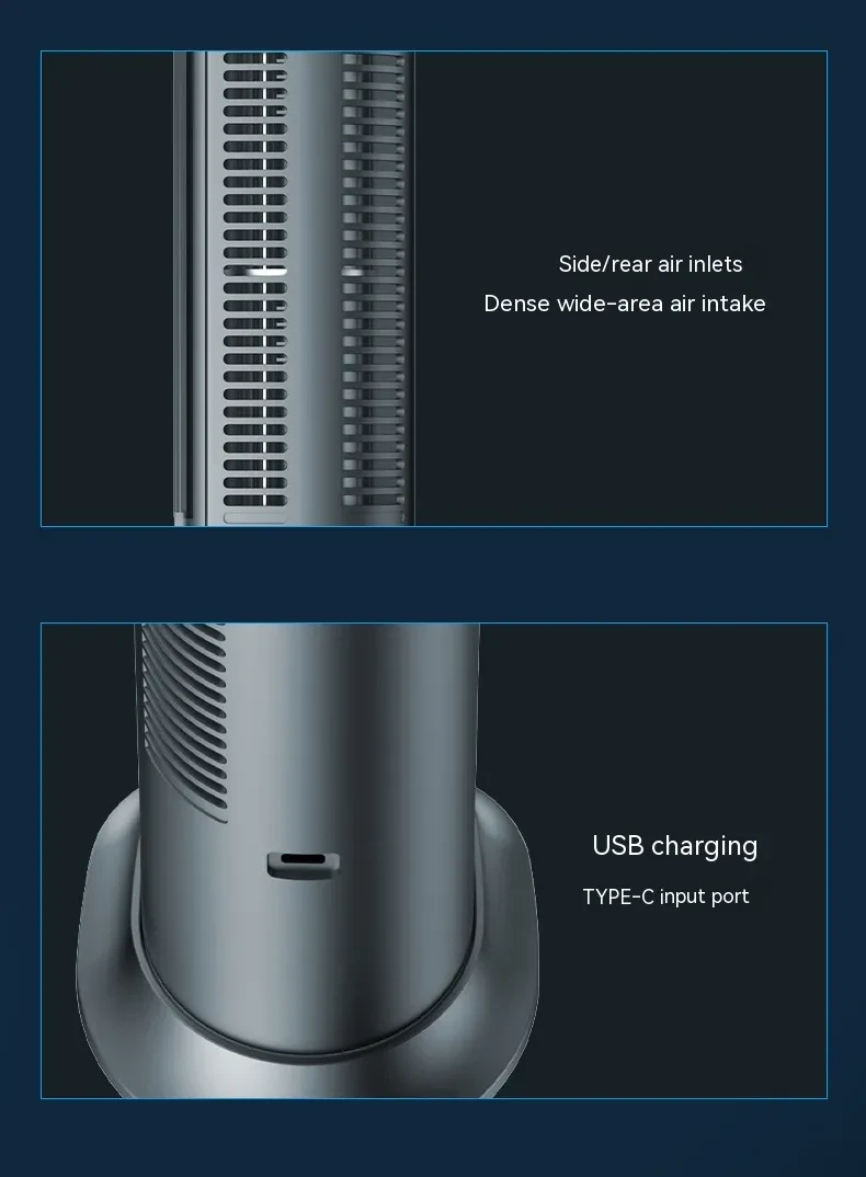 Silent And Portable USB Desktop Vertical Leafless Tower Fan