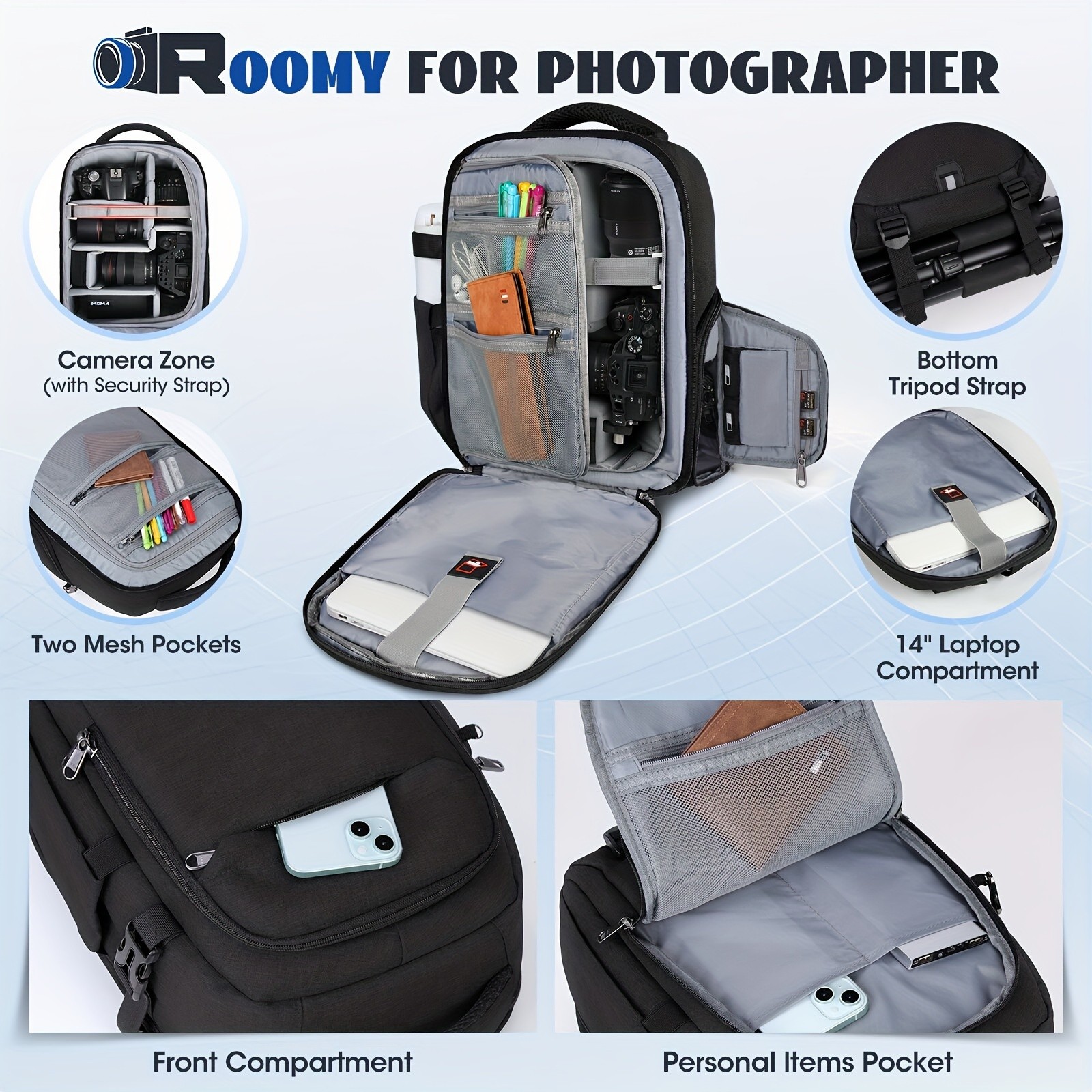 RAINSMORE Camera Backpack Professional Protection for Photographers on the Move