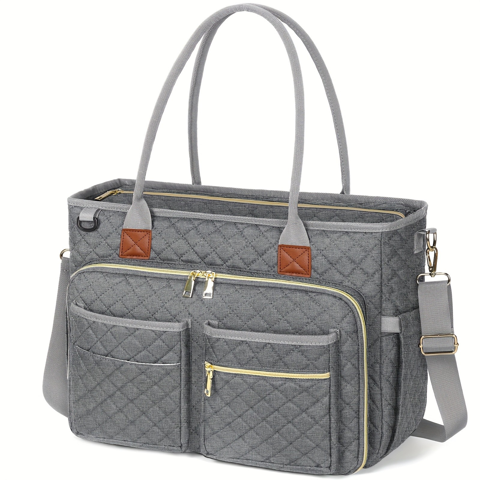 NUBILY Womens 15.6-Inch Teachers Laptop Bag Professional Work Tote with Insulated Pocket & Crossbody Strap