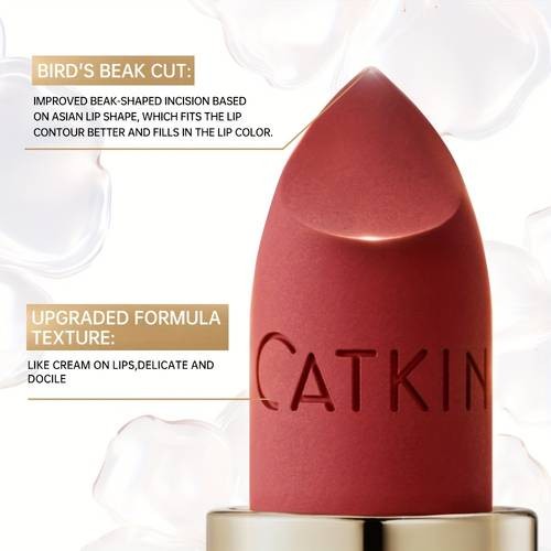CATKIN Ice Blossom Matte Lipstick Deep Red Elegance That Lasts All Day