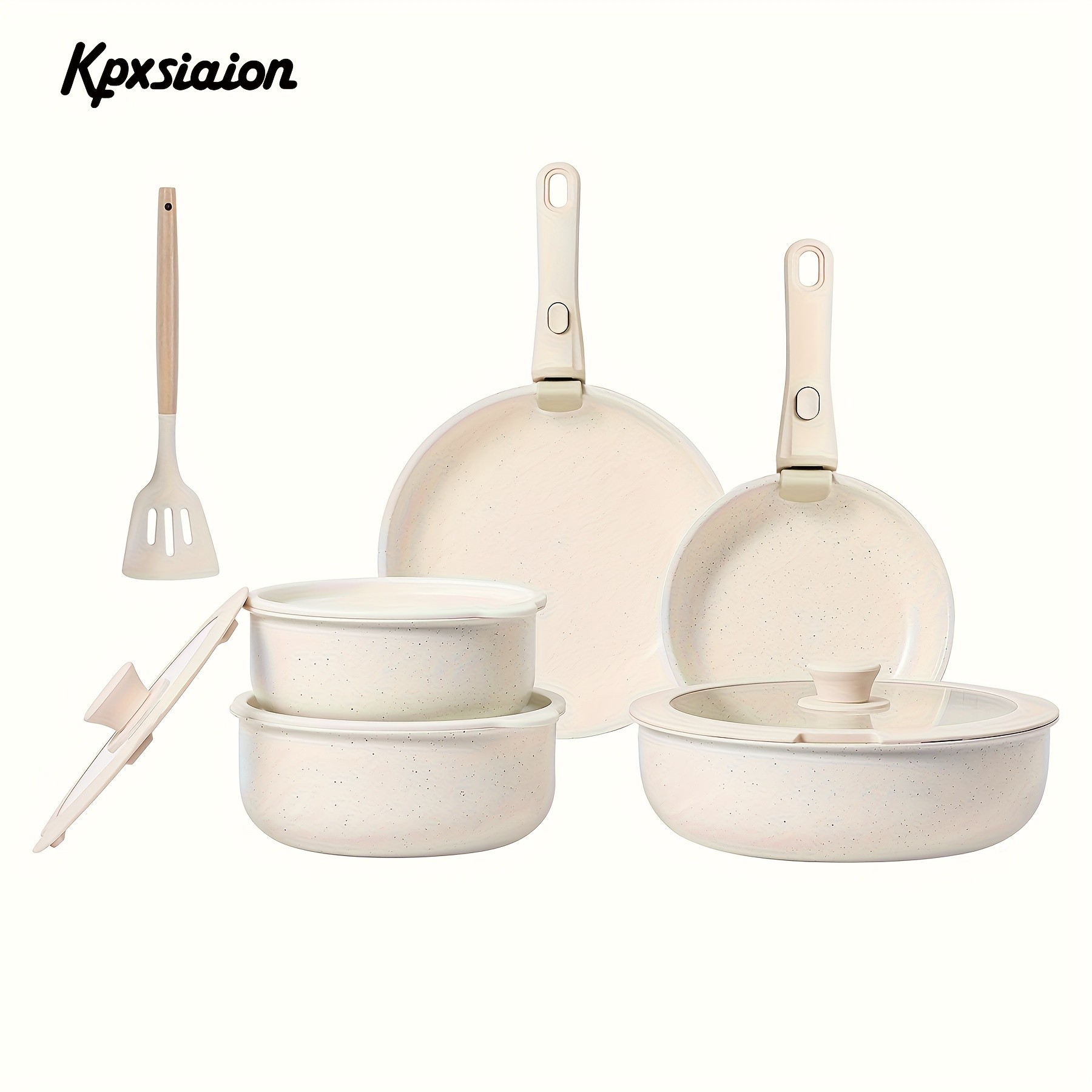 KPXSIAION Cookware Set with Detachable Handle Modern Induction Nonstick Pots & Pans for Home, RV & Everyday Cooking