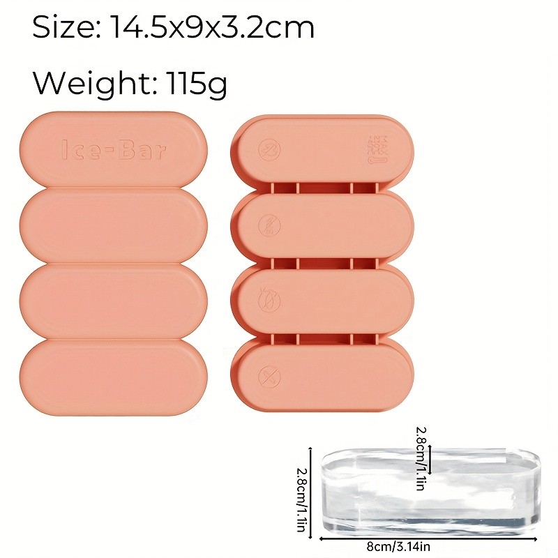 iWhale Silicone Ice Cube Tray with Lid Flexible, Easy-Release 4-Mold Design for Perfect Ice Every Time