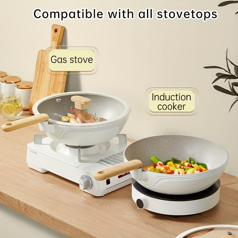 COOKER KING 30cm Non-Stick Wok Pan with Glass Lid Restaurant-Grade, Non-Toxic & Compatible with All NZ Cooktops
