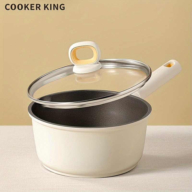 COOKER KING Titanium-Infused Nonstick Saucepan with Lid Durable PFOA-Free Alloy Pot for All NZ Cooktops