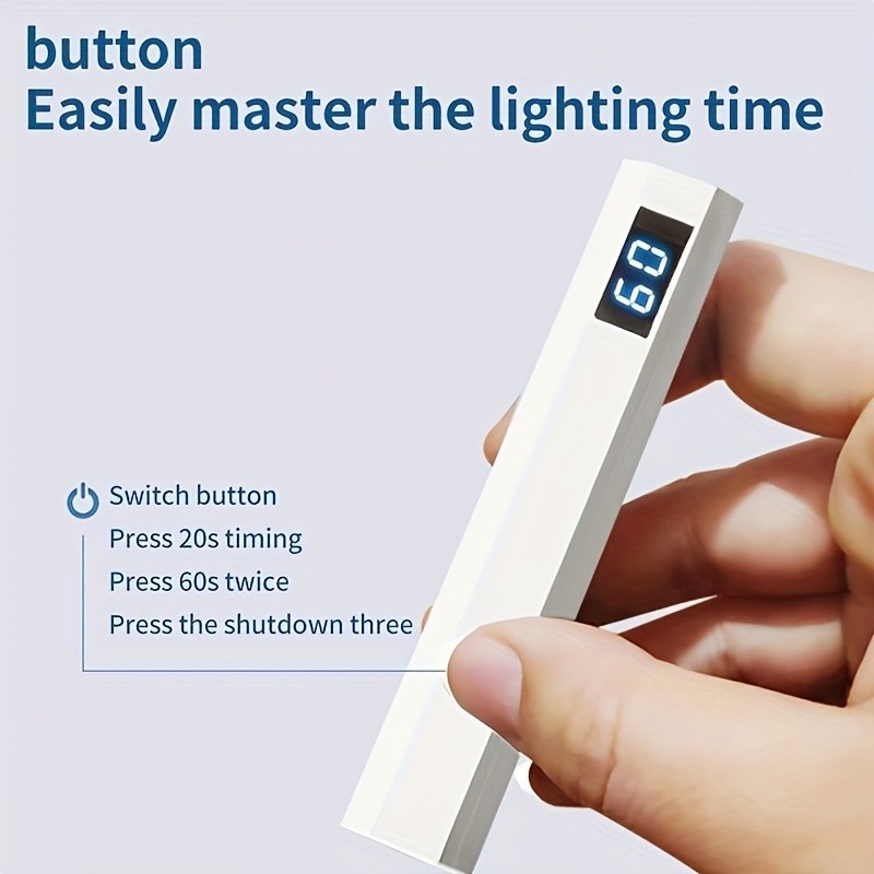 FEIYBA Portable Mini Nail Lamp with Digital Display Fast Wireless Gel Curing for Home, Travel & Nail Art Anywhere