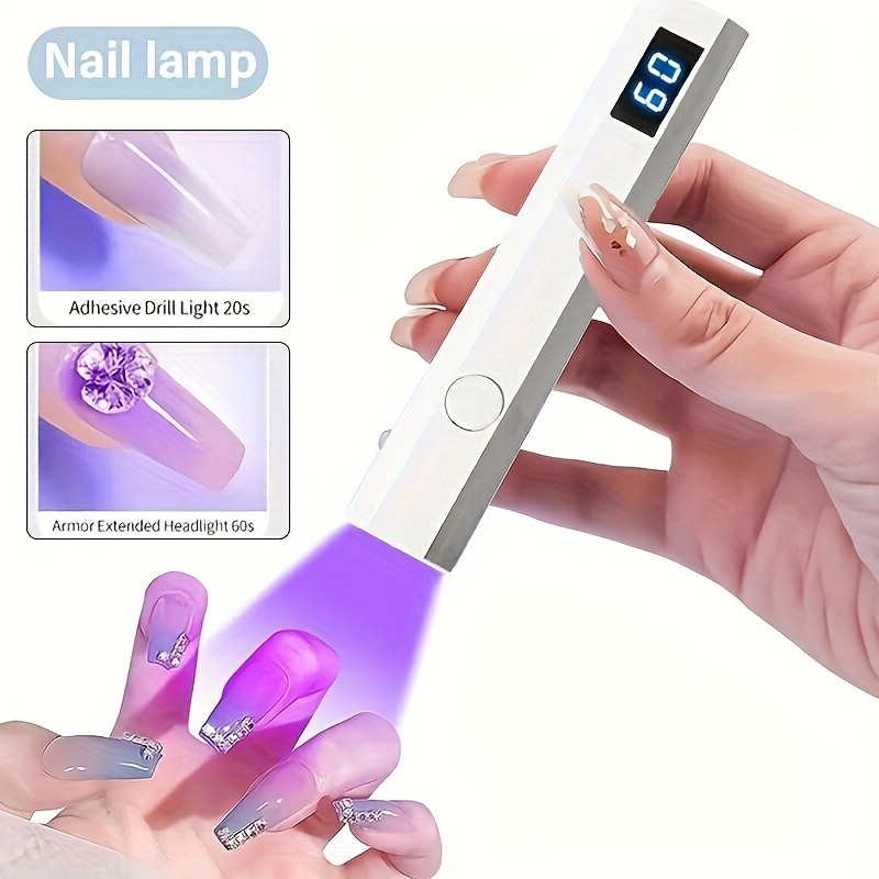 FEIYBA Portable Mini Nail Lamp with Digital Display Fast Wireless Gel Curing for Home, Travel & Nail Art Anywhere
