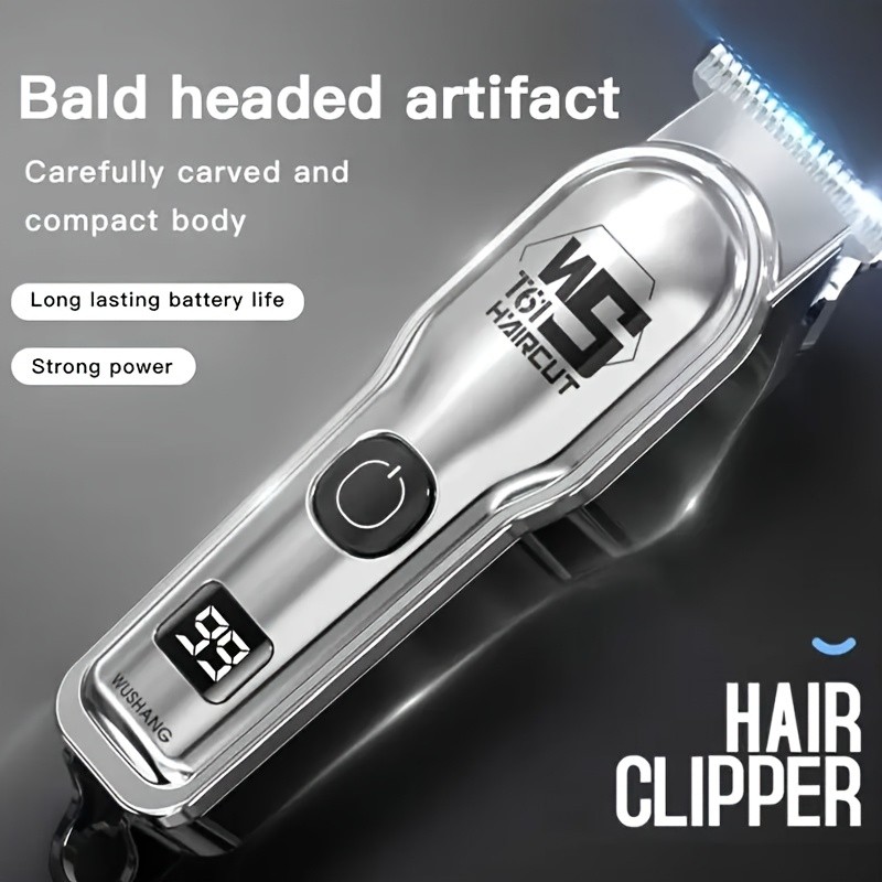 FEIYBA Professional Mens Hair Clipper Set with Digital Display USB Grooming Kit with Multiple Combs for Barbers & Home Styling