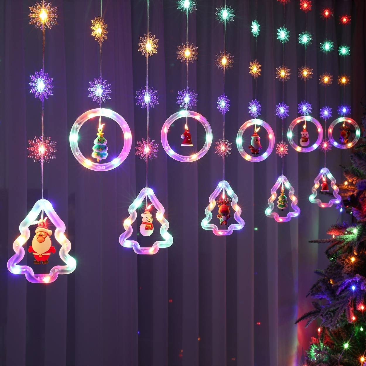 USB-Powered LED Christmas Tree Lights 8-Mode Dimmable Fairy Lights with Remote
