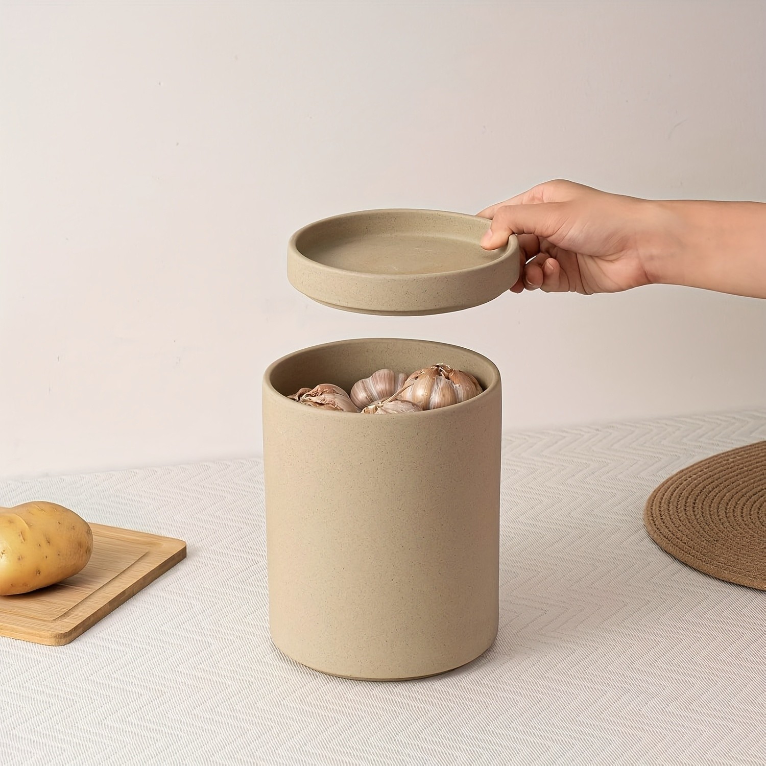 CEEFU Ceramic Kitchen Utensil Holder Durable Countertop Crock for Spatulas, Spoons, Whisks & Everyday Cooking Tools