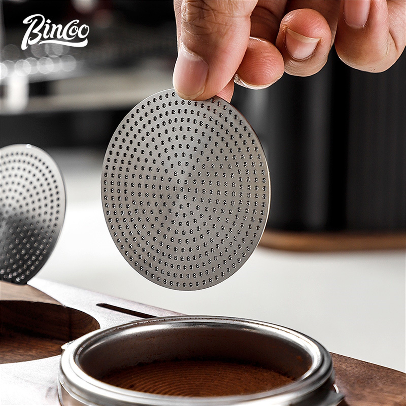 Bincoo Stainless Steel Espresso Separation Filter Secondary Water Screen & Powder Bowl for Clean, Stable Espresso Extraction