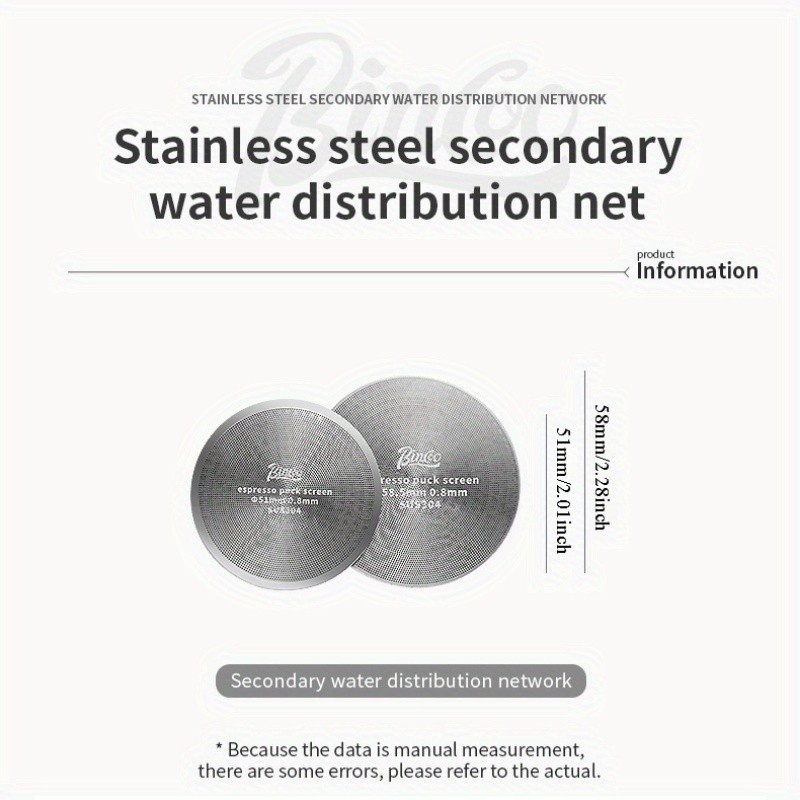 Bincoo Stainless Steel Espresso Separation Filter  Secondary Water Screen & Powder Bowl for Clean, Stable Espresso Extraction
