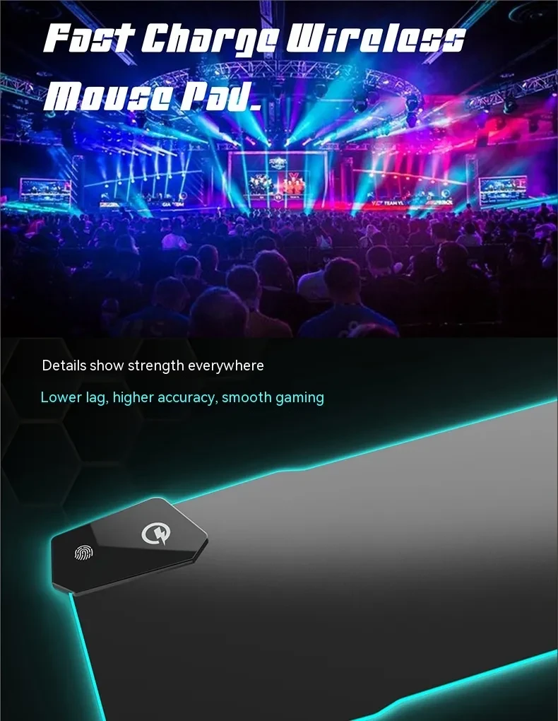 Water-repellent Cloth TYPC Interface Luminous Electric Actually Gaming Mouse Mat