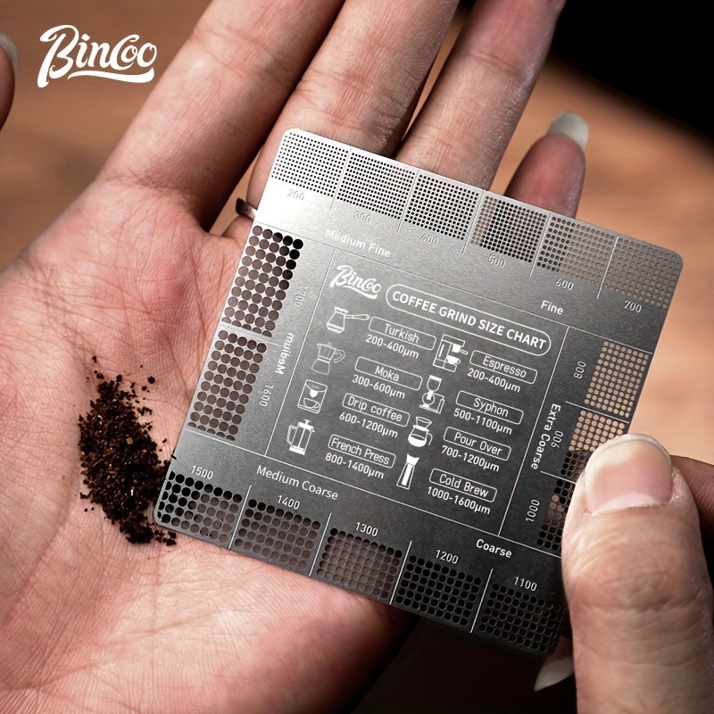Bincoo Coffee Bean Grinding Scale Reference Card, Professional Coffee Powder Thickness Comparison Guide for Accurate Bean Grinding