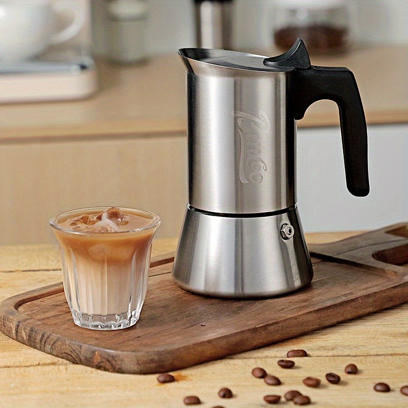 Bincoo Stainless Steel Moka Pot Single Valve Espresso Maker for Home Brewing
