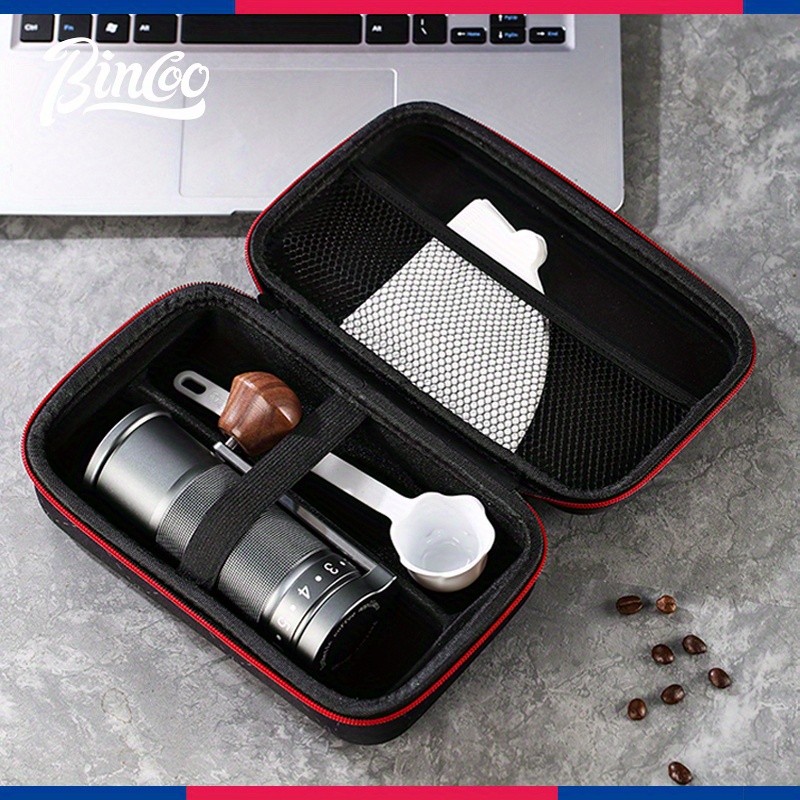 Bincoo Aesthetic Coffee Organizer Bag Red & Black Durable Travel Storage Kit