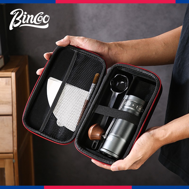 Bincoo Aesthetic Coffee Organizer Bag Red & Black Durable Travel Storage Kit
