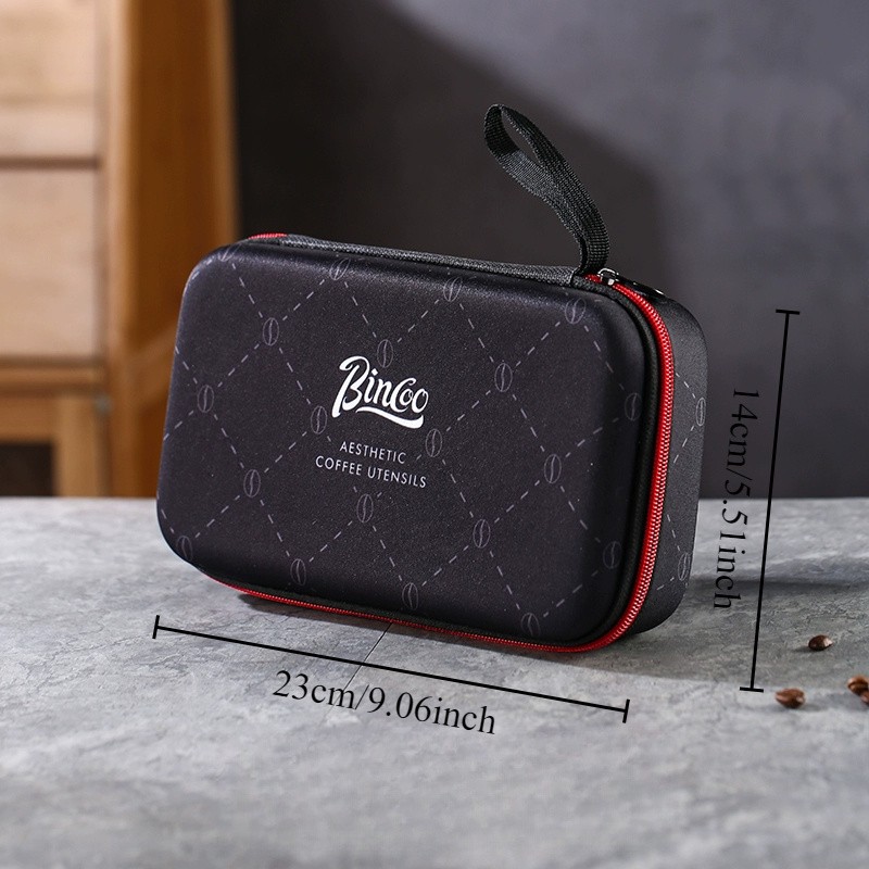 Bincoo Aesthetic Coffee Organizer Bag Red & Black Durable Travel Storage Kit