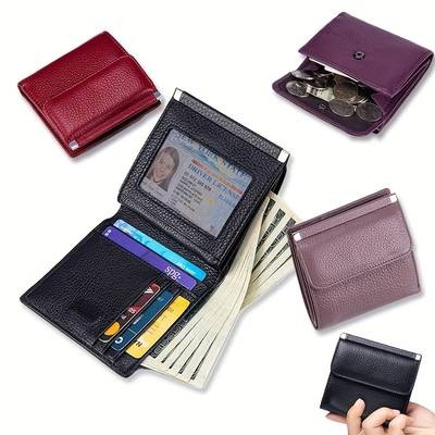OBCREATOR Womens Genuine Leather Wallet Elegant Multi-Compartment Clutch with Magnetic Closure