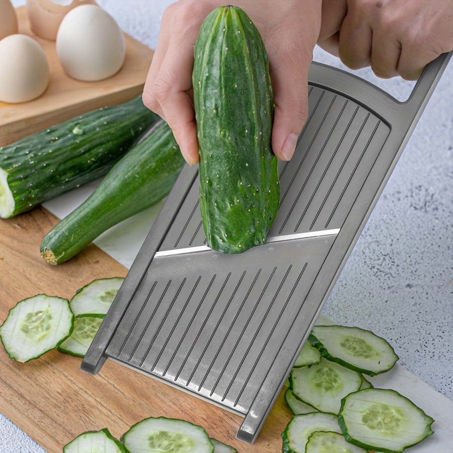 WIEZ Stainless Steel Multi-Blade Vegetable & Fruit Slicer Sharp Handheld Cutter for Fast, Even Slicing