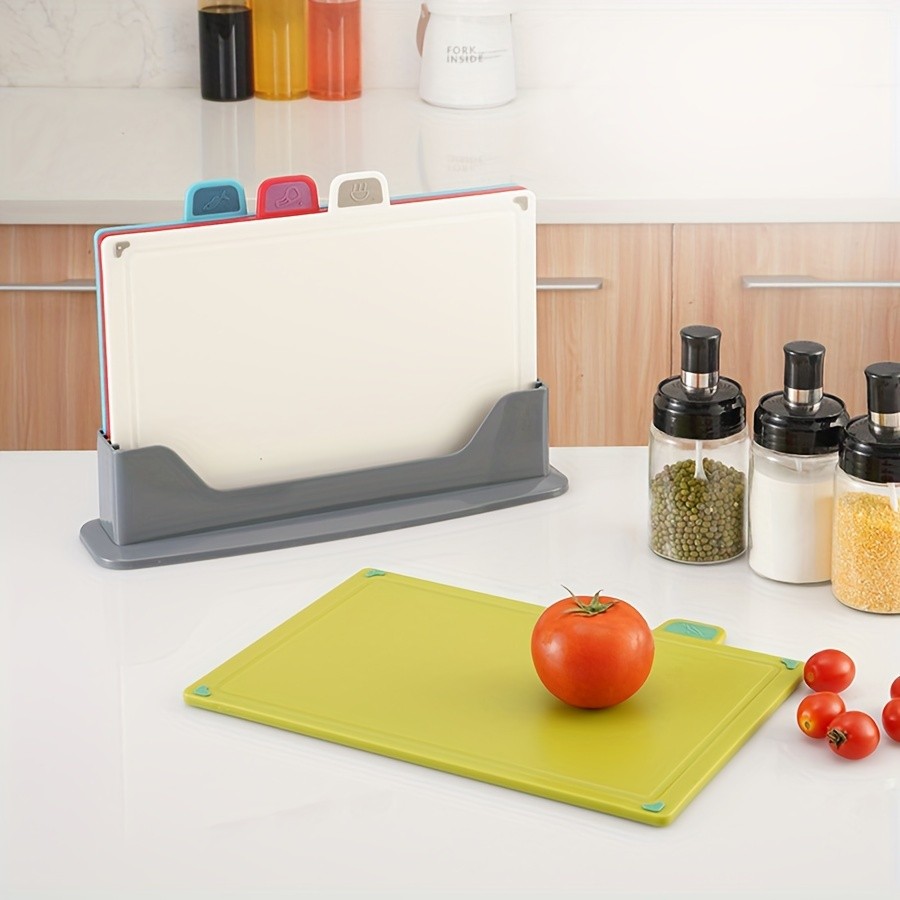 WIEZ 4-Piece Fruit & Vegetable Cutting Board Set Durable Multi-Size Boards for Everyday Kitchen Prep