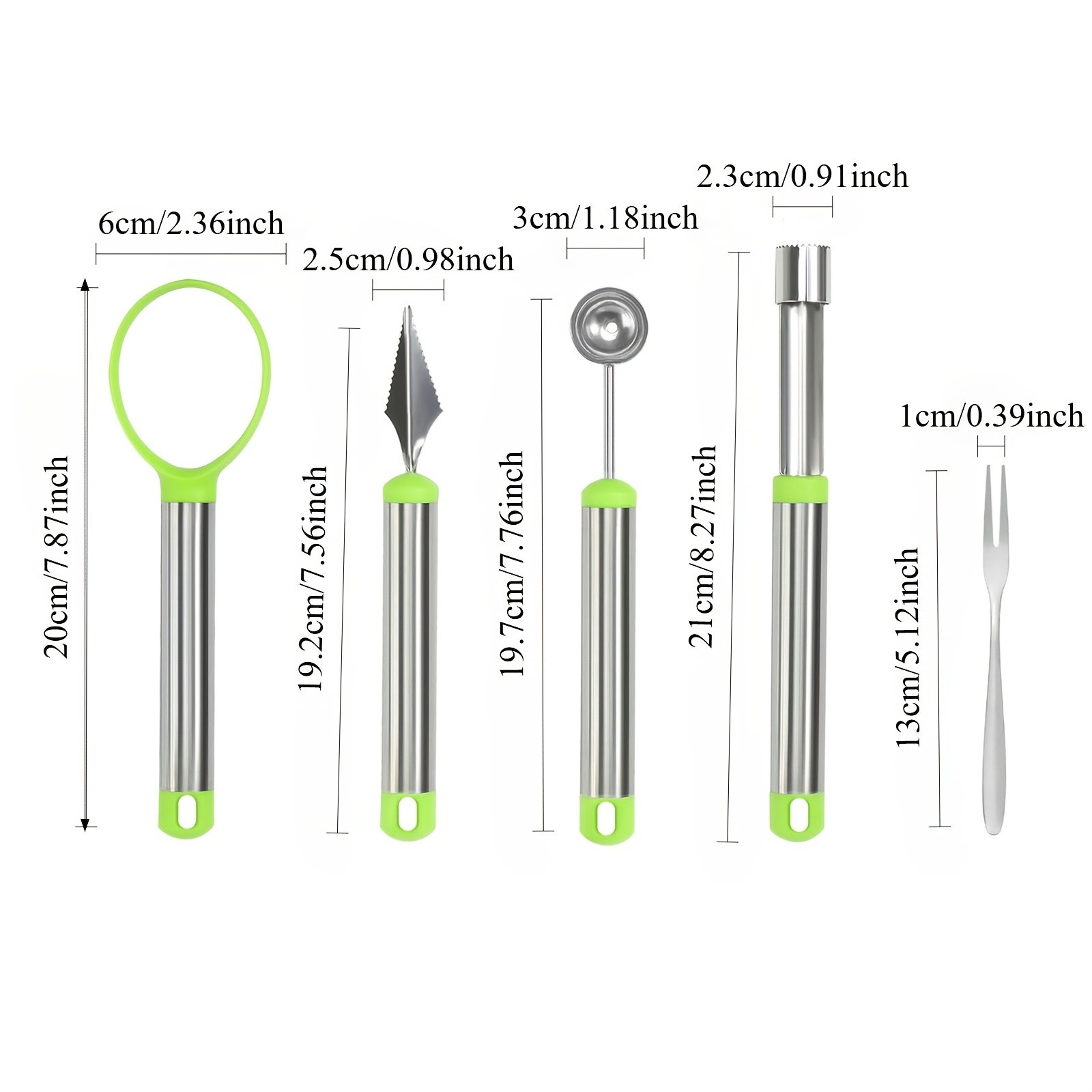 WIEZ 11-Piece Stainless Steel Fruit Carving & Watermelon Tool Set Multi-Function Scoops, Knives & DIY Fruit Prep Tools