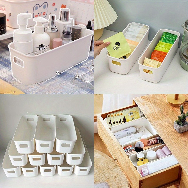 WIEZ Heavy-Duty 12-Piece Plastic Storage Box Set Stackable Clear-Front Organizers with Handles for Home & Office
