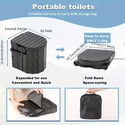 NLDD Portable Camping Toilet with Deodorant Lightweight, Foldable & Travel-Ready