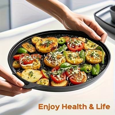 PMMJ Cast Iron Multi-Function Griddle Skillet Heavy-Duty Non-Stick Pan