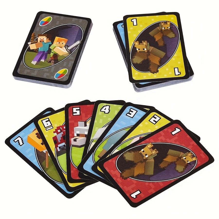 UNO Minecraft Edition 112-Piece Card Set with Creeper & Zombie Artwork