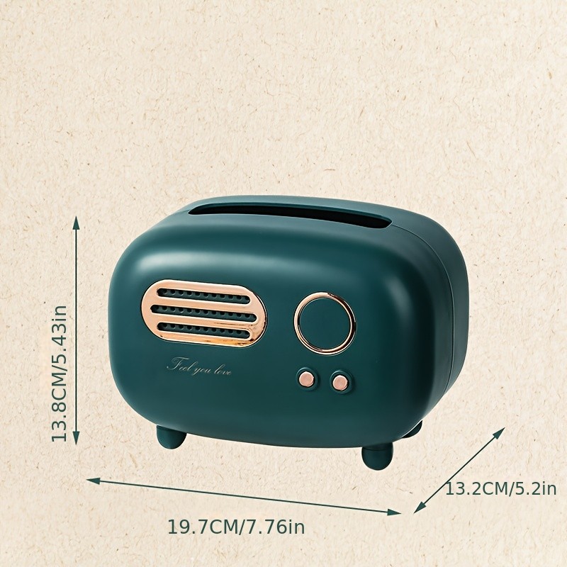 WIEZ Vintage Radio Tissue Box  Creative Retro-Style Dispenser for Kitchens, Bedrooms & Bathroom Spaces