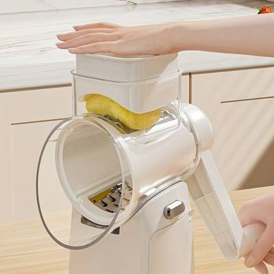 Awaoko Multi-Function Rotating Manual Vegetable Slicer 10-Blade Stainless Steel Grater
