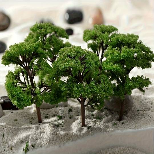 YIMUWN 10-Piece Miniature Model Tree Set 4.72" Vintage Tabletop Scenery Trees