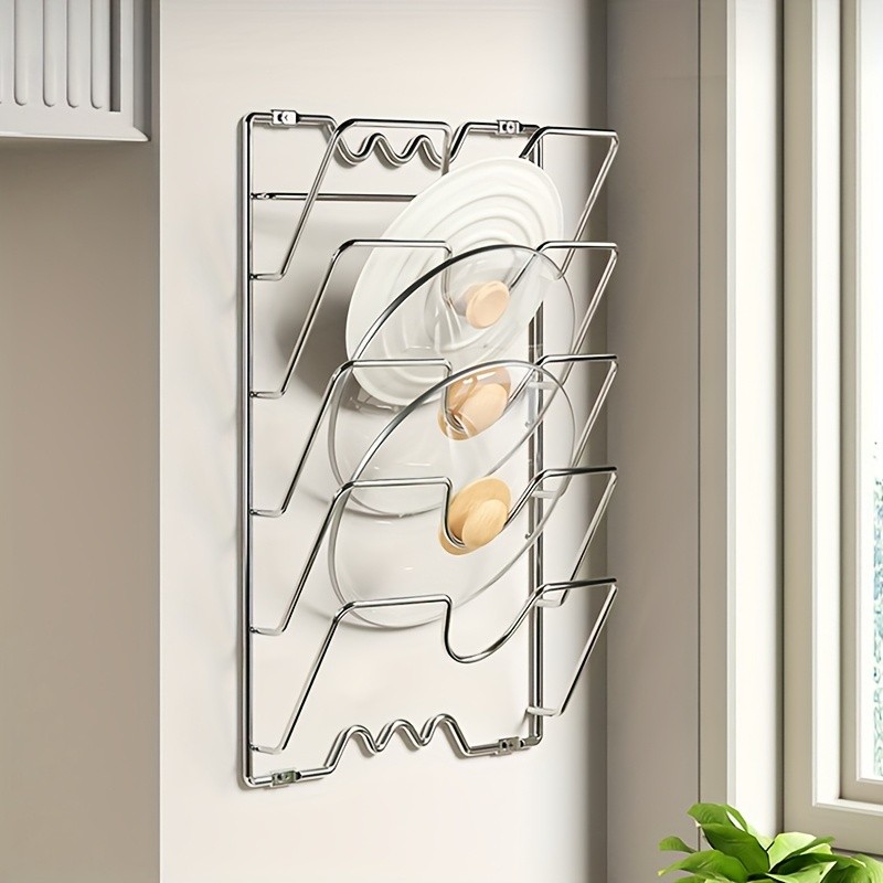 MCMLS Vertical Metal Pot Lid Rack Heavy-Duty Multi-Tier Space-Saving Holder for NZ Cabinets & Pantries
