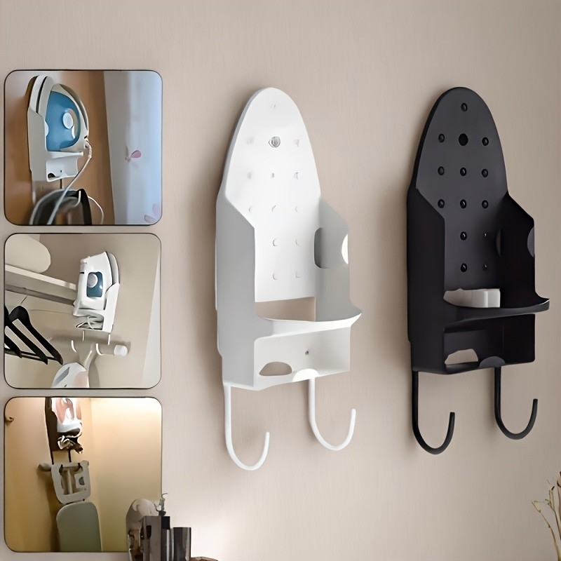 MCMLS Heavy-Duty Ironing Board Holder Wall-Mounted Space-Saving Rack with Dual Hooks for NZ Homes & Apartments
