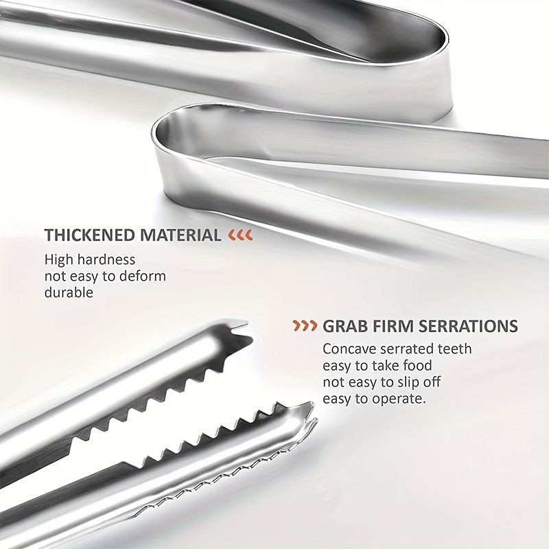 YUHUPHYLLIC Stainless Steel Ice Tongs Multifunctional Food Tongs for NZ Kitchens, BBQs, and Buffets