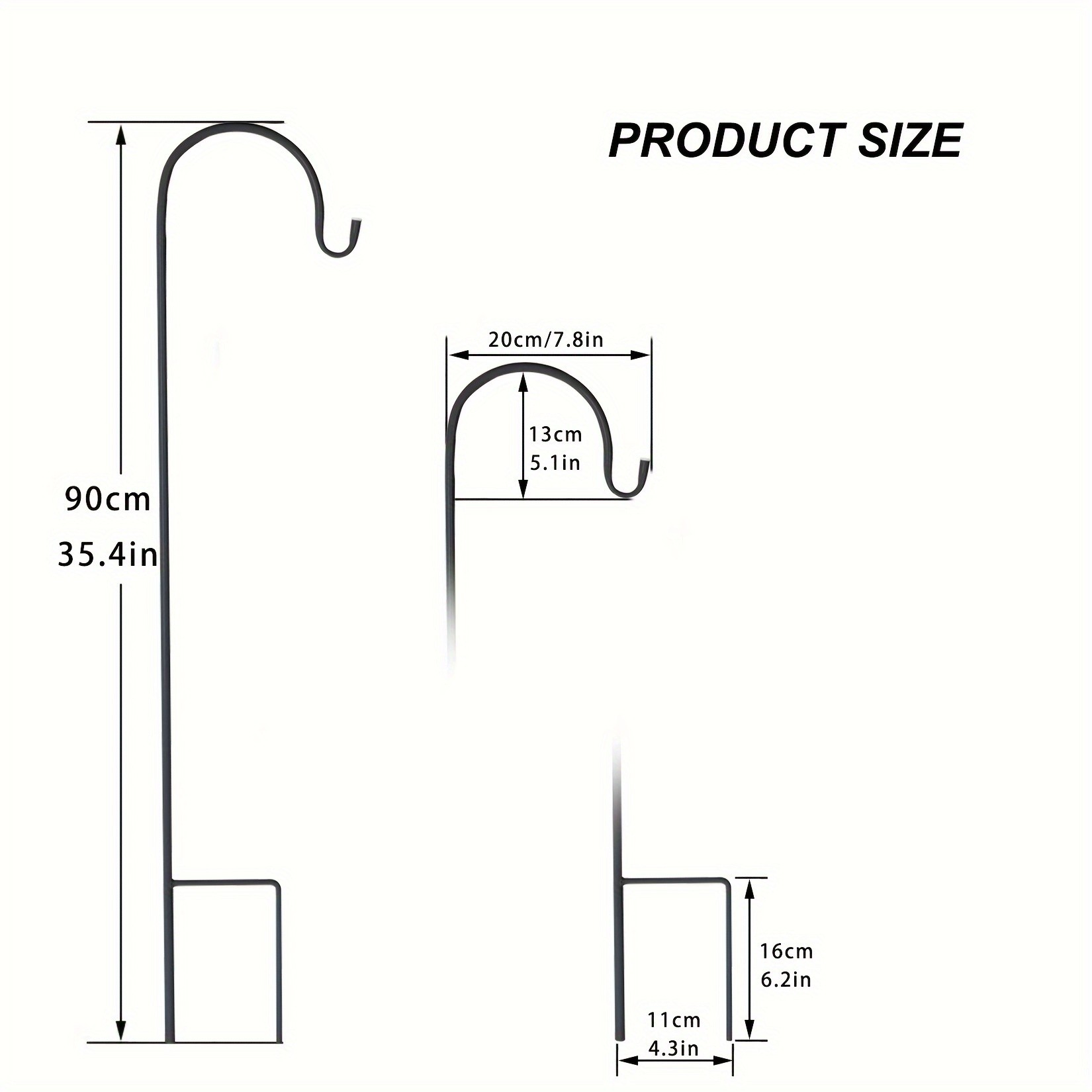 wisfor Shepherd Hooks Rust-Resistant Hanging Hooks for Garden Decor and Lighting