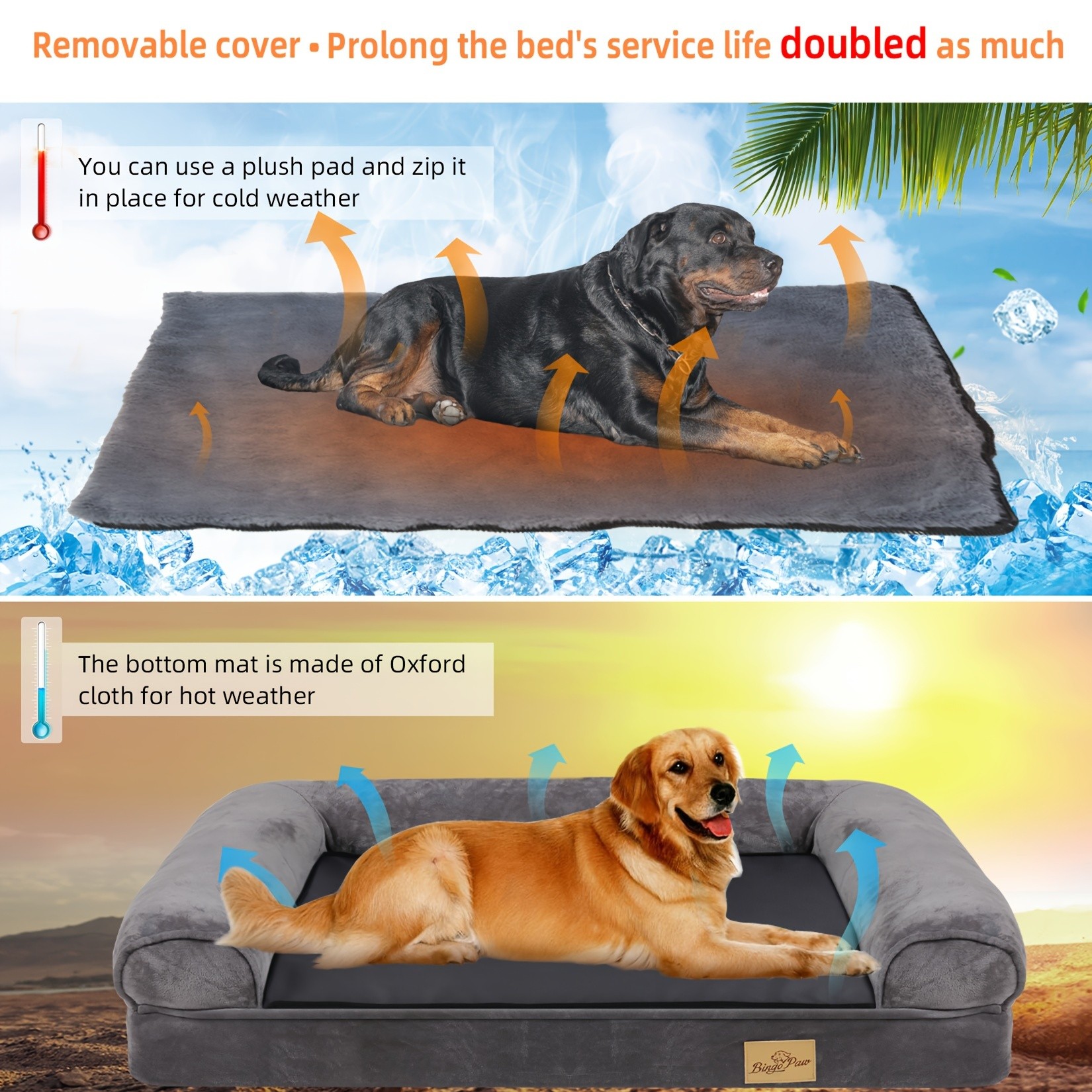wisfor Large Dog Sofa Bed Memory Foam Comfort for Your Pets Ultimate Relaxation