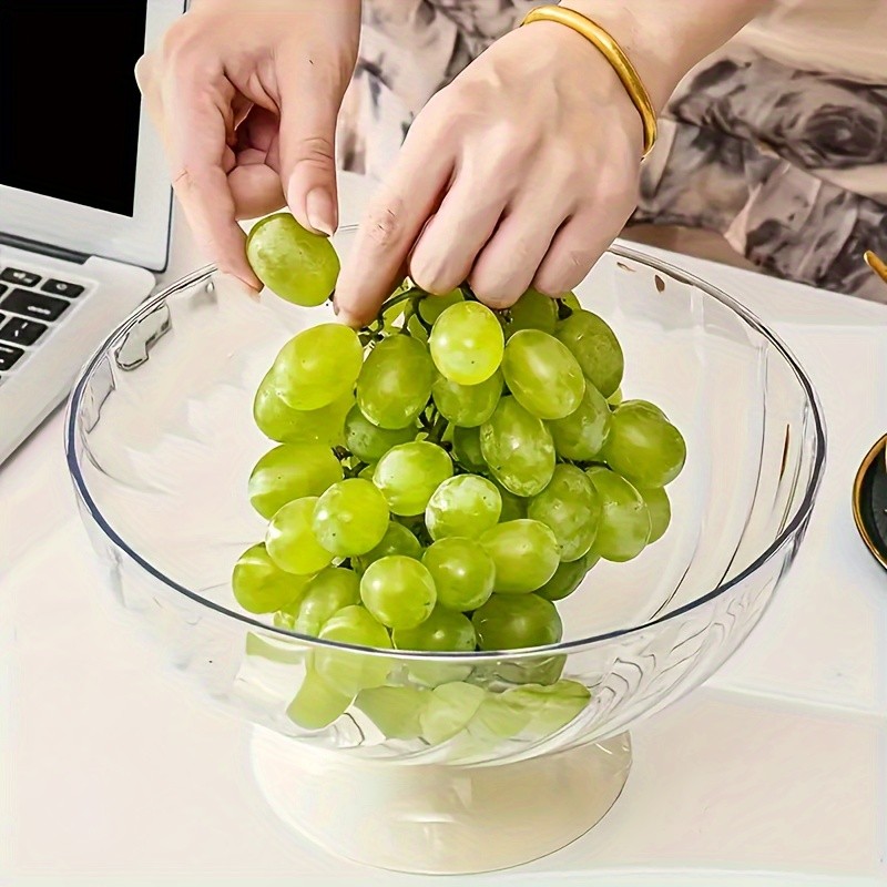 FARIDABIO Versatile Countertop Fruit Tray Fruit Bowl with Lid and Drainage Holes
