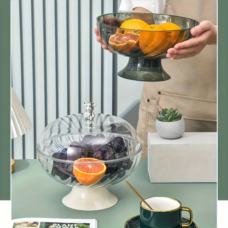 FARIDABIO Versatile Countertop Fruit Tray Fruit Bowl with Lid and Drainage Holes