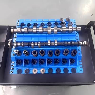 PMMJ Yellow Engine Cylinder Cover Valve Organizer Stand Durable Plastic Engine Parts Holder for DIY Enthusiasts