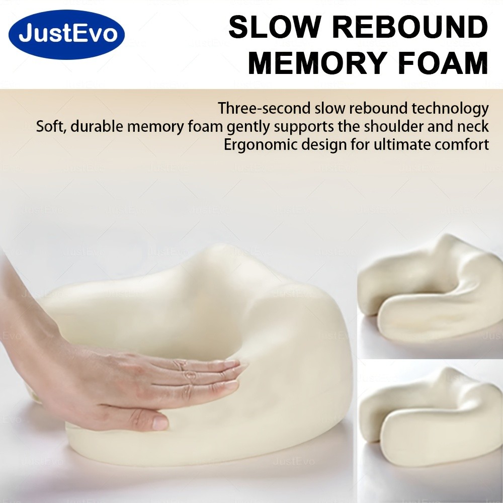 JUSTEVO 3D Kneading Neck Massage Pillow Extra-Thick Memory Foam for Ultimate Comfort and Relaxation