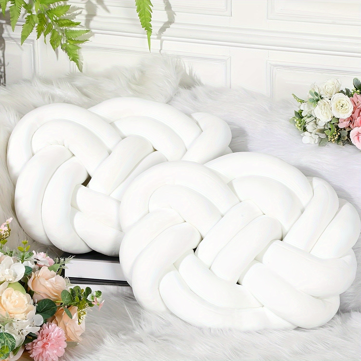YLBKIKR Two-Piece Sofa Knot Pillow Soft Decorative Cushions to Enhance Comfort and Style in Your Home