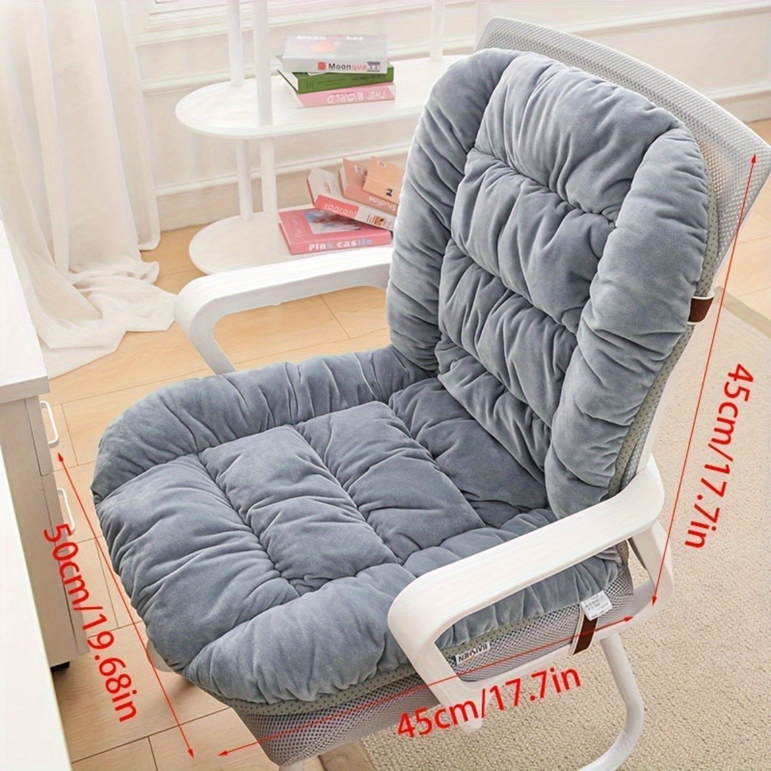 HAOZCL Ergonomic Office Chair Cushion with Integrated Backrest Thick, Washable Seat Pad for Comfort and Support