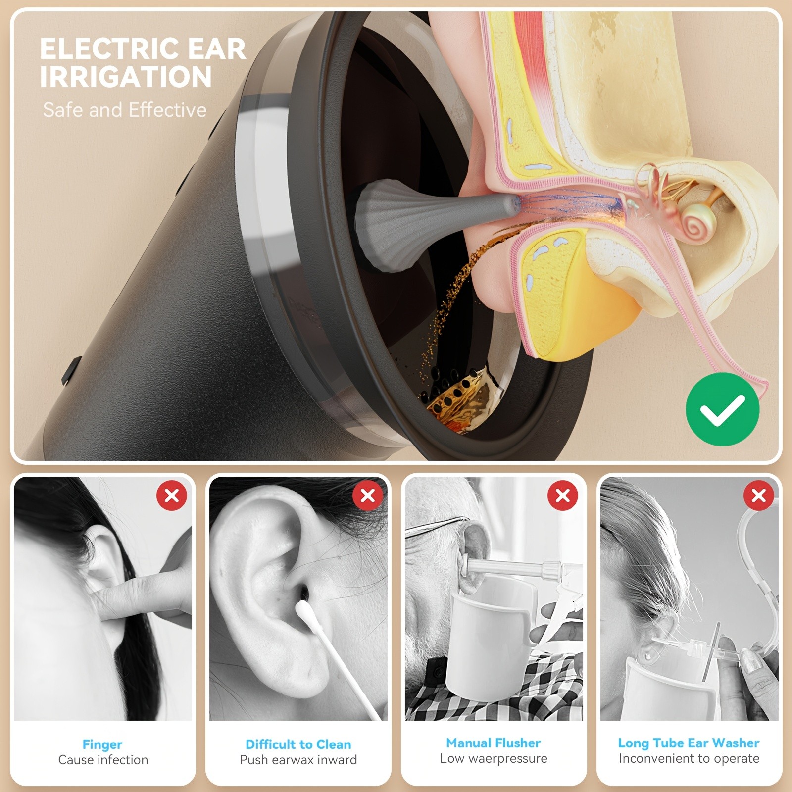 HIJOY 3-in-1 Adjustable Electric Ear Wax Removal Kit